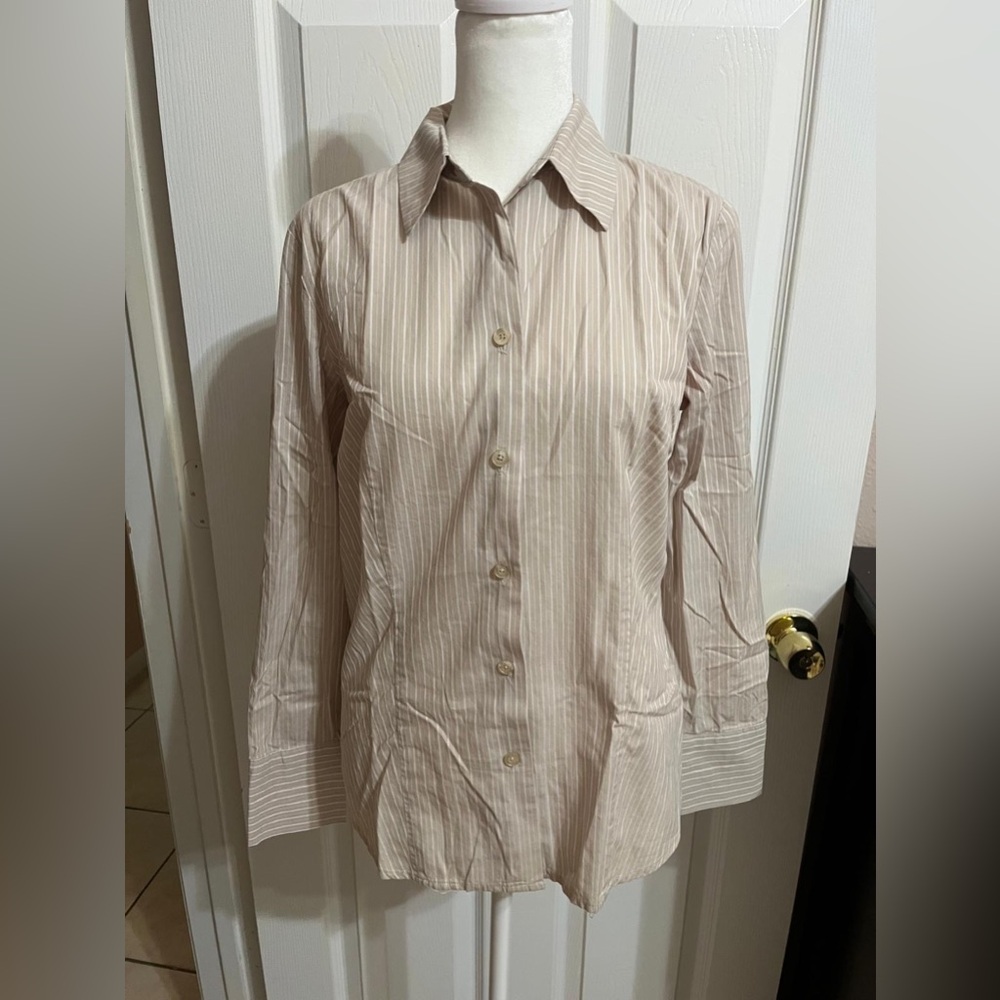 (C) Willi Smith Beige Striped Men's Shirt